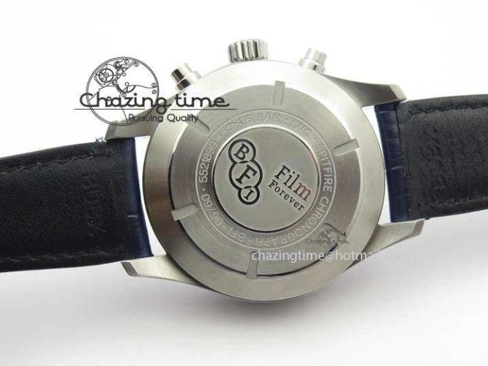 MIROTIME 0409 Pilot Chrono SS IW387809 ZF 1:1 Best Edition Silver Dial Blue Numbers On Blue Leather Strap A Lightweight 7263